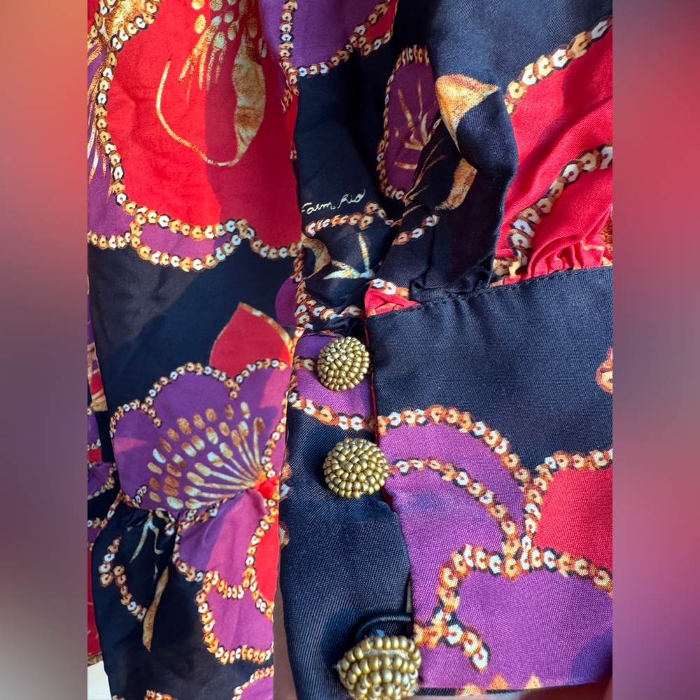 FARM Rio Black Dress with Red and Purple Floral Design - Picture 8 of 14